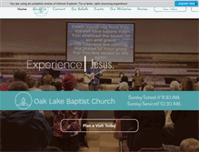 Tablet Screenshot of oaklakebaptist.org